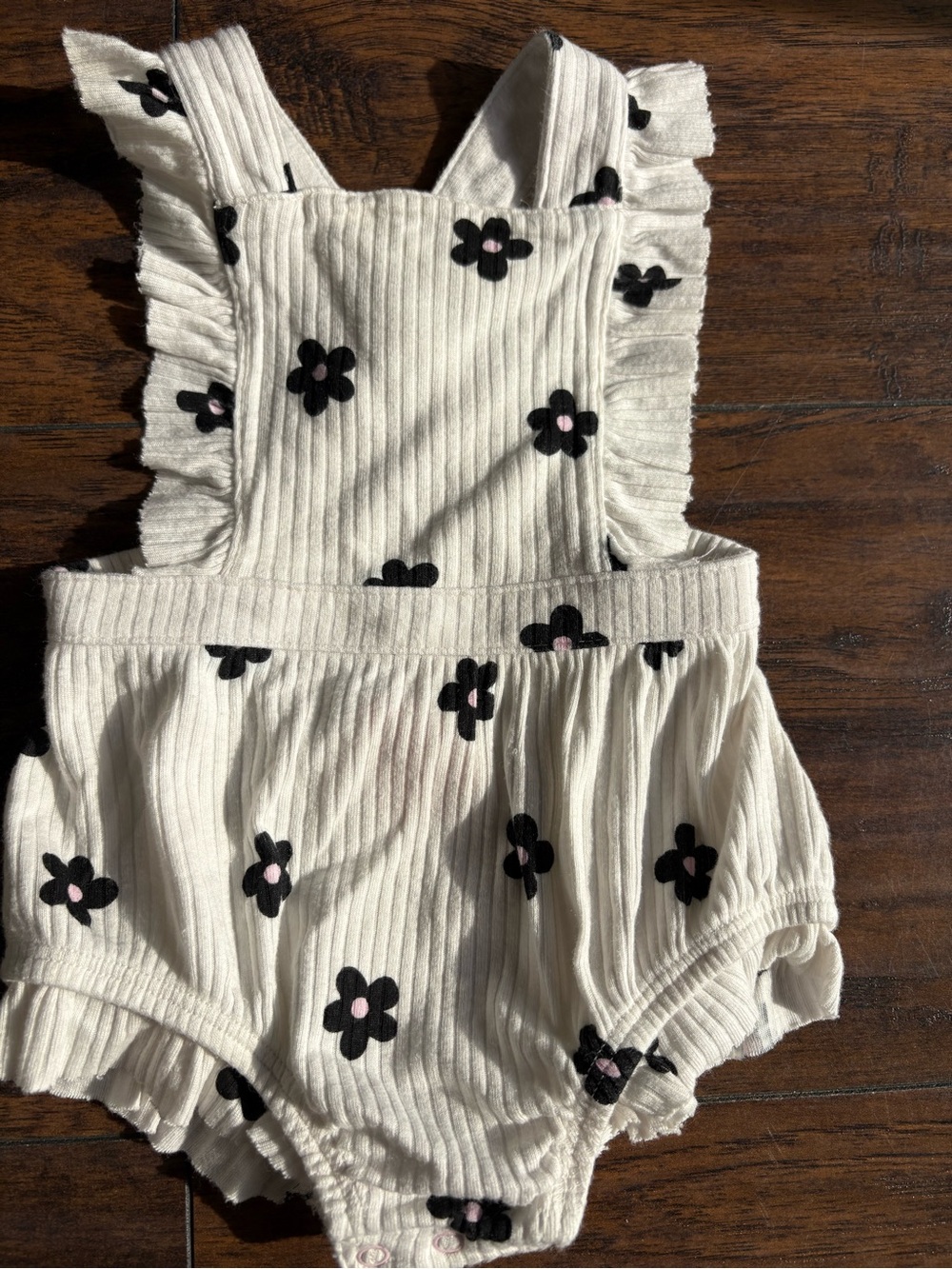 Cat & Jack Floral Ribbed Bubble Romper 0-3M